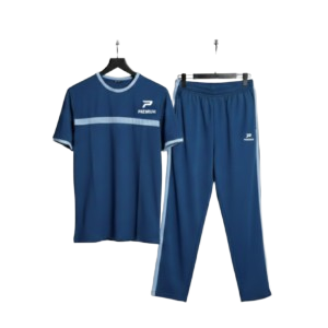 Home premium dry fit tracksuit – dual tone blue athletic set
